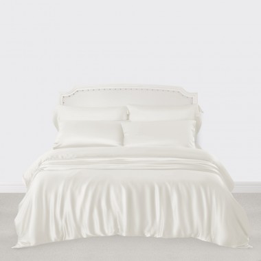 Buy Ivory 3 PCS 22 Momme Mulberry Silk Duvet Cover Set