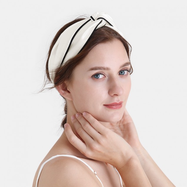 Buy Ivory & Black Silk Headband Buy Ivory & Black Silk Headband