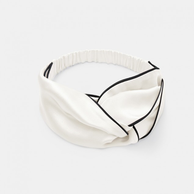 Buy Ivory & Black Silk Headband Buy Ivory & Black Silk Headband