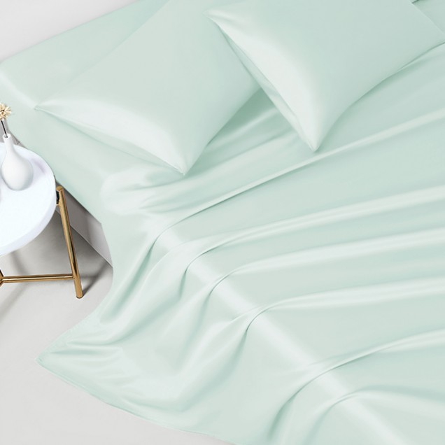 Buy Light Cyan 22 Momme Mulberry Silk Flat Sheet Buy Light Cyan 22 Momme Mulberry Silk Flat Sheet