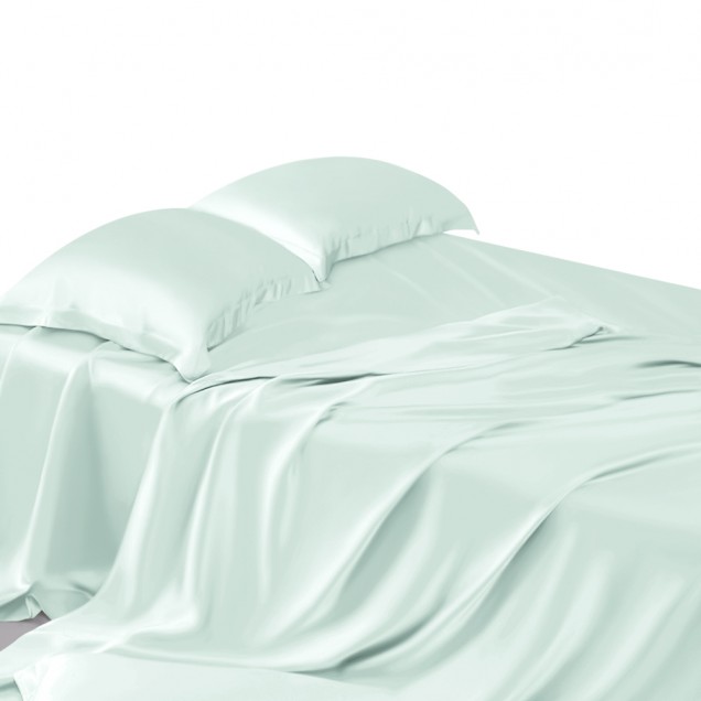 Buy Light Cyan 22 Momme Mulberry Silk Flat Sheet Buy Light Cyan 22 Momme Mulberry Silk Flat Sheet