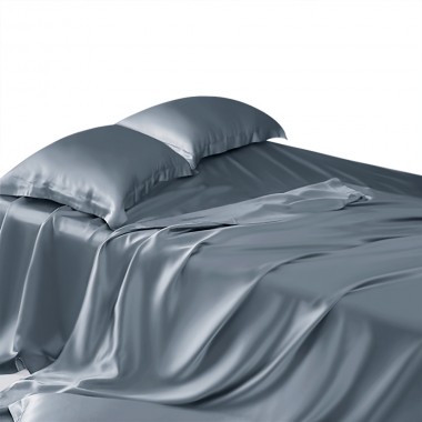 Buy Misty Blue 22 Momme Mulberry Silk Sheet Set