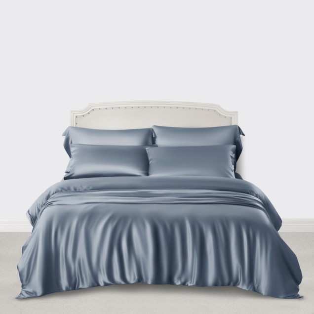Buy Misty Blue 3 PCS 22 Momme Mulberry Silk Duvet Cover Set Buy Misty Blue 3 PCS 22 Momme Mulberry Silk Duvet Cover Set
