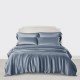 Buy Misty Blue 3 PCS 22 Momme Mulberry Silk Duvet Cover Set Buy Misty Blue 3 PCS 22 Momme Mulberry Silk Duvet Cover Set