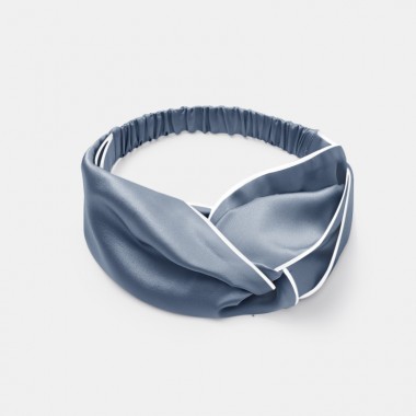 Buy Misty Blue & Ivory Silk Headband