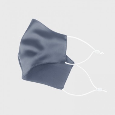 Buy Misty Blue & White Double-Sided 22 Momme Silk Face Mask