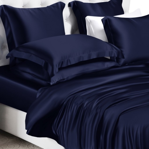 Buy Navy 22 Momme Mulberry Silk Duvet Cover Buy Navy 22 Momme Mulberry Silk Duvet Cover