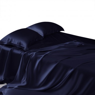 Buy Navy 22 Momme Mulberry Silk Sheet Set