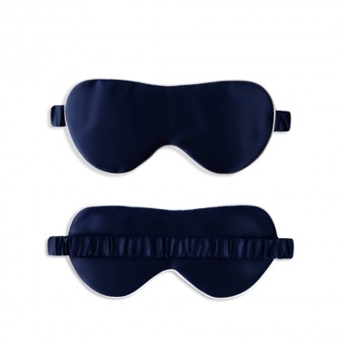 Buy Navy & Ivory Suede Rose Silk Eye Mask