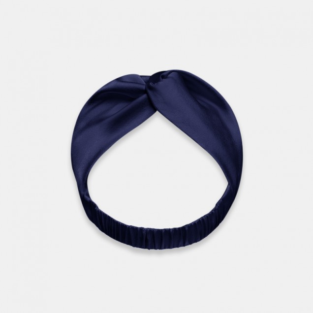Buy Navy Mulberry Silk Headband Buy Navy Mulberry Silk Headband