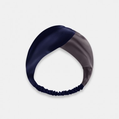 Buy Navy & Slate Gray Mulberry Silk Headband