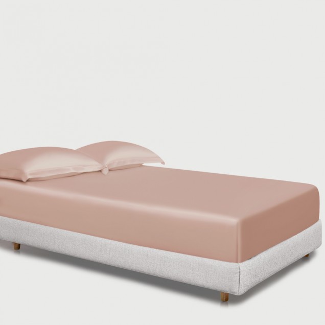 Buy Pearl Pink 22 Momme Mulberry Silk Fitted Sheet Buy Pearl Pink 22 Momme Mulberry Silk Fitted Sheet