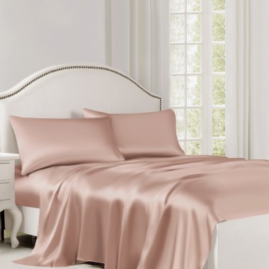 Buy Pearl Pink 22 Momme Mulberry Silk Flat Sheet