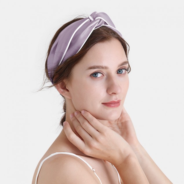 Buy Purple & Ivory Silk Headband Buy Purple & Ivory Silk Headband