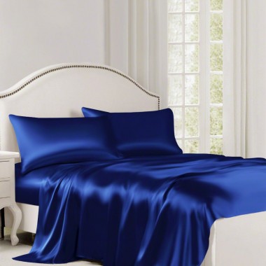 Buy Royal Blue 22 Momme Mulberry Silk Flat Sheet