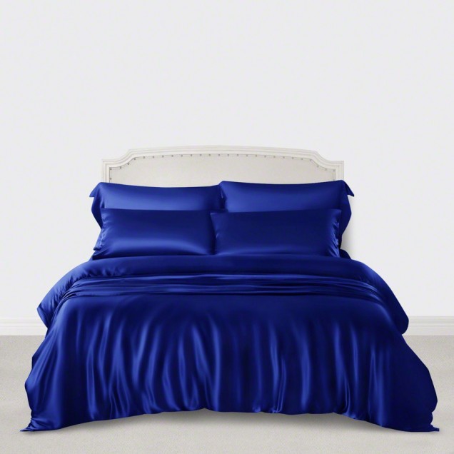 Buy Royal Blue 3 PCS 22 Momme Mulberry Silk Duvet Cover Set Buy Royal Blue 3 PCS 22 Momme Mulberry Silk Duvet Cover Set