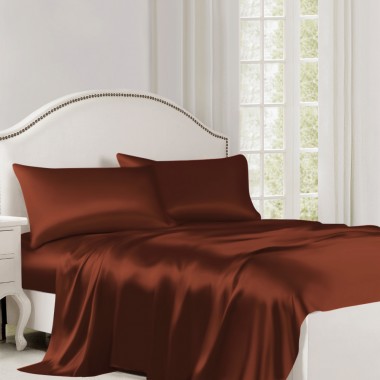 Buy Rust Red 22 Momme Mulberry Silk Flat Sheet