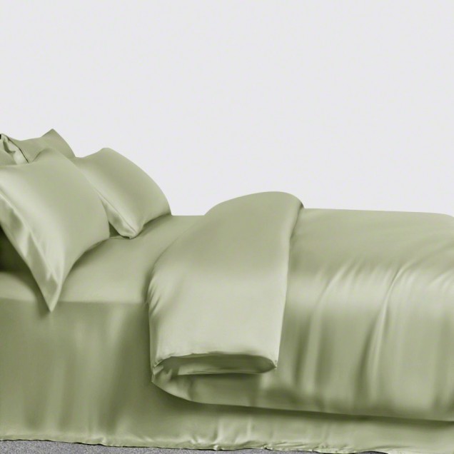 Buy Sage Green 3 PCS 22 Momme Mulberry Silk Duvet Cover Set Buy Sage Green 3 PCS 22 Momme Mulberry Silk Duvet Cover Set