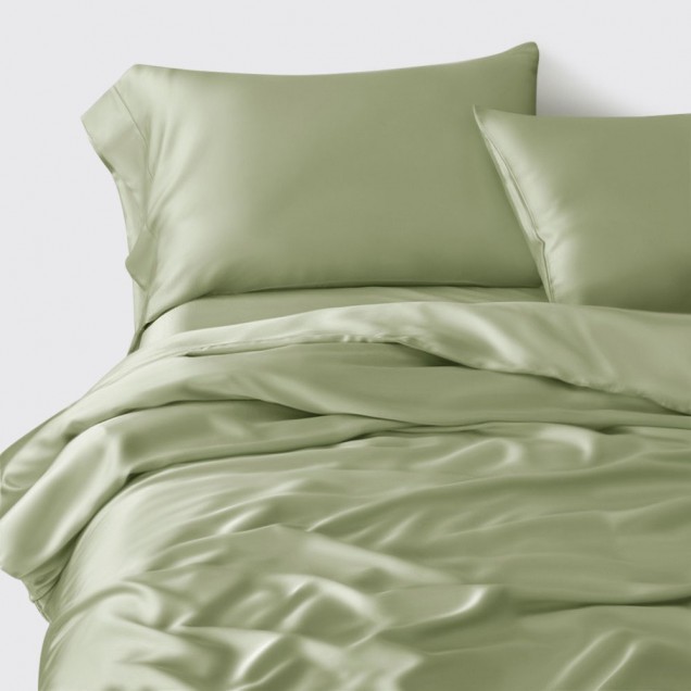 Buy Sage Green 3 PCS 22 Momme Mulberry Silk Duvet Cover Set Buy Sage Green 3 PCS 22 Momme Mulberry Silk Duvet Cover Set