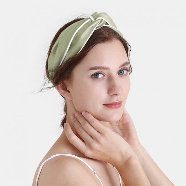 Buy Sage Green & Ivory Silk Headband Buy Sage Green & Ivory Silk Headband