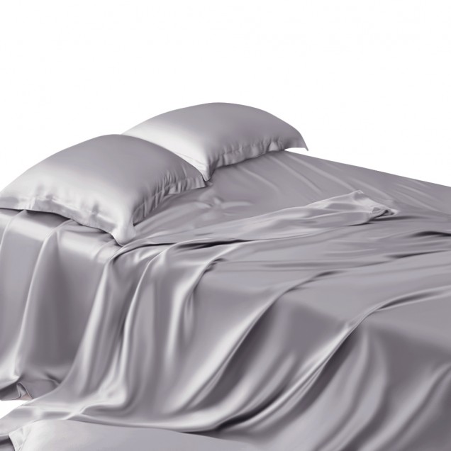 Buy Silver 22 Momme Mulberry Silk Sheet Set Buy Silver 22 Momme Mulberry Silk Sheet Set
