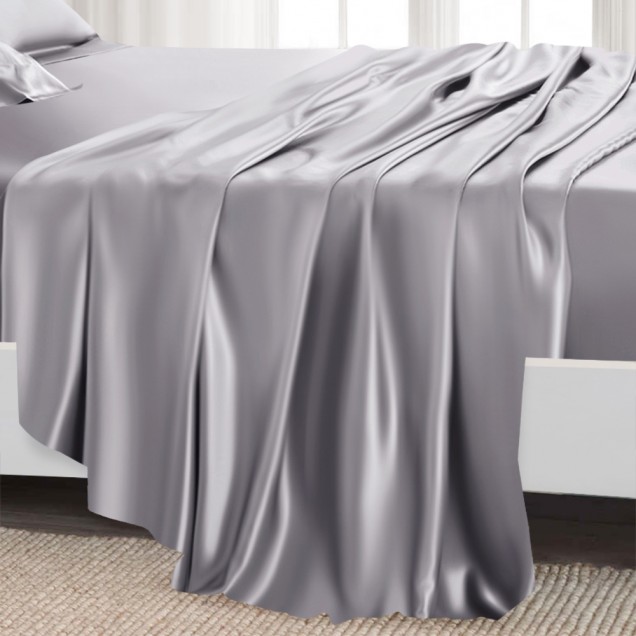 Buy Silver 22 Momme Mulberry Silk Sheet Set Buy Silver 22 Momme Mulberry Silk Sheet Set