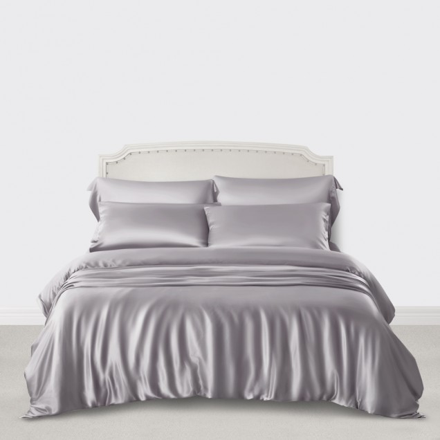 Buy Silver 3 PCS 22 Momme Mulberry Silk Duvet Cover Set Buy Silver 3 PCS 22 Momme Mulberry Silk Duvet Cover Set