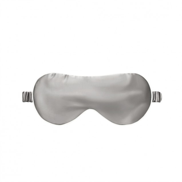 Buy Silver & Ivory Suede Rose Silk Eye Mask Buy Silver & Ivory Suede Rose Silk Eye Mask