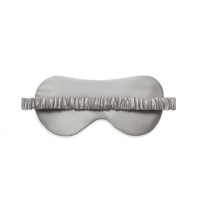 Buy Silver & Ivory Suede Rose Silk Eye Mask Buy Silver & Ivory Suede Rose Silk Eye Mask