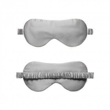 Buy Silver & Ivory Suede Rose Silk Eye Mask