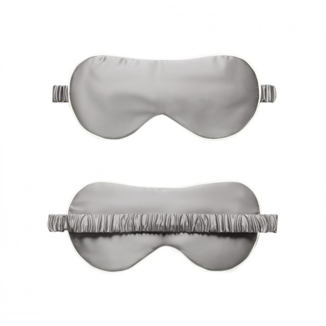 Buy Silver & Ivory Suede Rose Silk Eye Mask Buy Silver & Ivory Suede Rose Silk Eye Mask