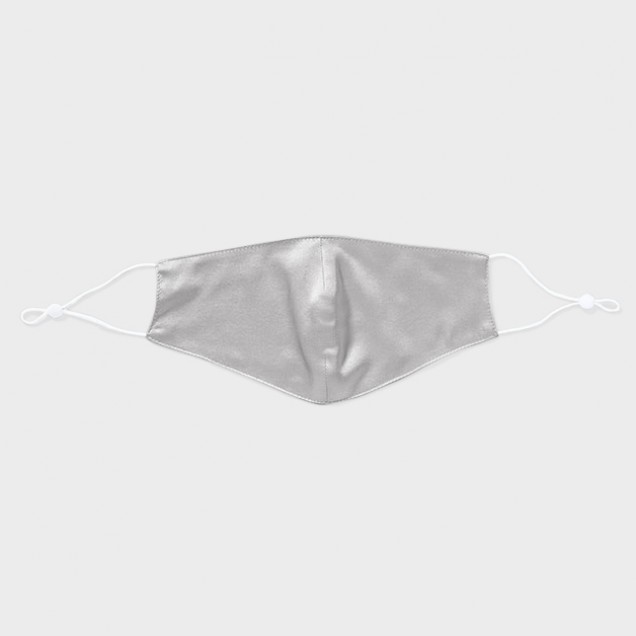 Buy Silver & White Double-Sided 22 Momme Silk Face Mask Buy Silver & White Double-Sided 22 Momme Silk Face Mask