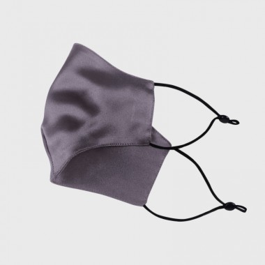 Buy Slate Gray & Black Double-Sided 22 Momme Silk Face Mask