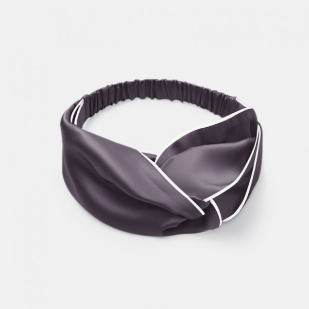 Buy Slate Gray & Ivory Silk Headband Buy Slate Gray & Ivory Silk Headband