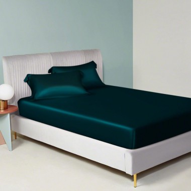 Buy Teal 22 Momme Mulberry Silk Fitted Sheet