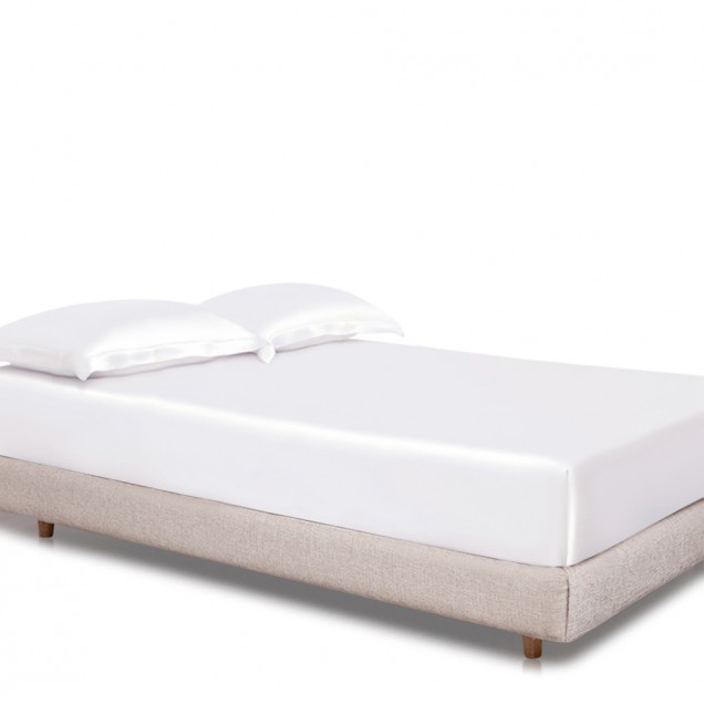 Buy White 22 Momme Mulberry Silk Fitted Sheet