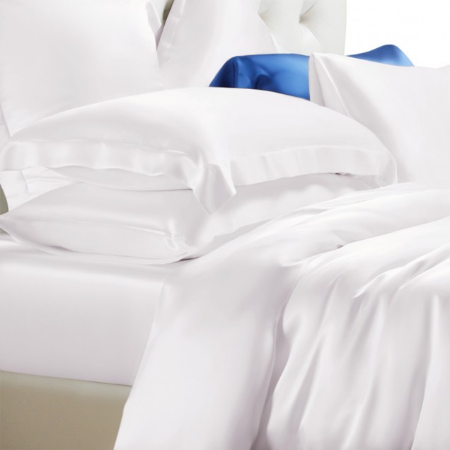 Buy White 22 Momme Mulberry Silk Fitted Sheet