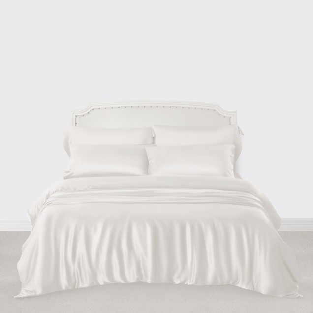 Buy White 3 PCS 22 Momme Mulberry Silk Duvet Cover Set Buy White 3 PCS 22 Momme Mulberry Silk Duvet Cover Set