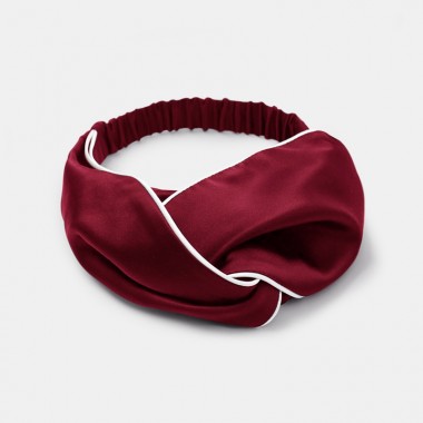 Buy Wine & Ivory Silk Headband